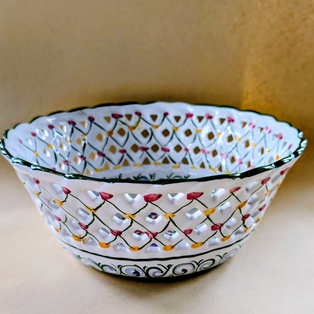 Vintage RCCL Hand-Painted Portugues Ceramic Fruit Bowl